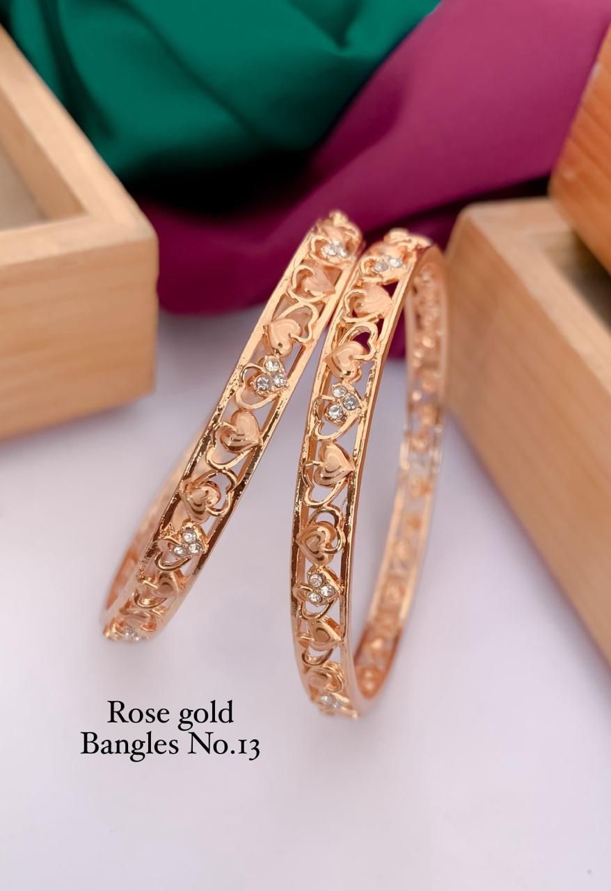  Fancy Design Rose Gold Bangles Set Wholesalers In Delhi
